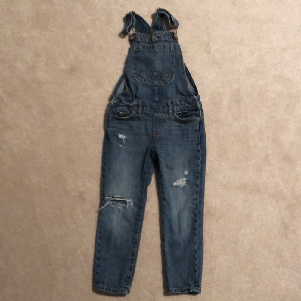 Distressed Jean Overalls